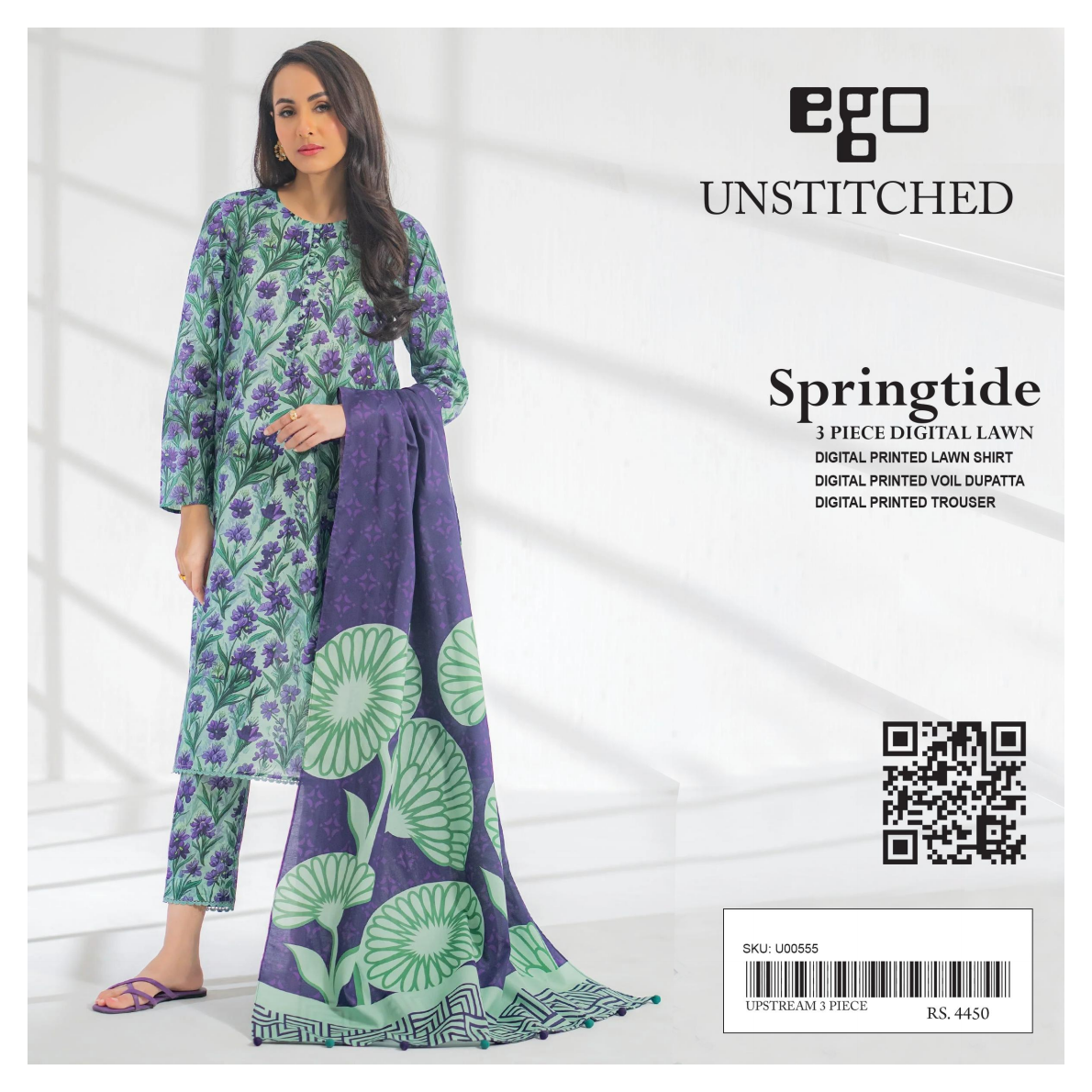 Ego Printed Unstitched 3Piece ✨❤️