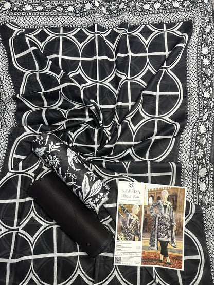 Sawera B&W Unstitched 3Pcs D-03