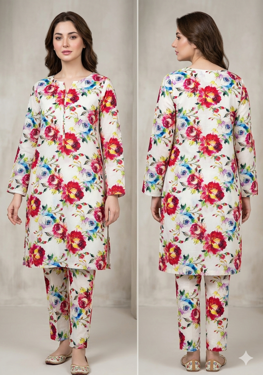 Mix Brand – Premium Unstitched Collection Digital Printed All-Over 2-Piece Suit