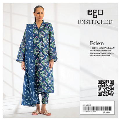 GulAhmed,Khaadi,Zellbury,Ego,Salitex,CrossStitch,Nishat,Firdous,Baroque,Maria.B,Alkaram ,SanaSafinaz Printed Unstitched 3P in 1299🇵🇰🌟