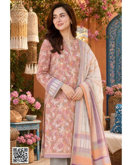 ZAMAN PRINTED UNSTITCHED 3PCS COLLECTION