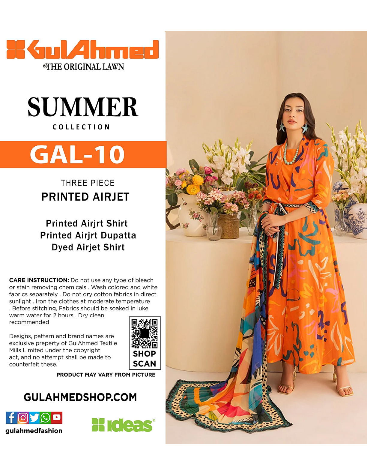 GulAhmed Unstitched LAWN  3PCS COLLECTION 2026 GAL-10
