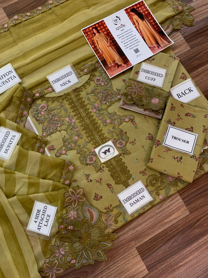Iznik Elegant 3PC Unstitched Lawn Suit Collection