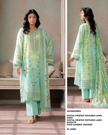 ZELLBURY Unstitched Lawn Collection 2026 Design #WUS26X30613