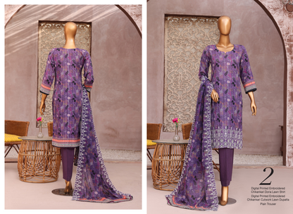 ✨ MTF Presents ✨
" L A S H K A R A " 💖 🌸 DIGITAL PRINTED EMBROIDERED CHIKANKARI DORIA LAWN COLLECTION 2025 🌸