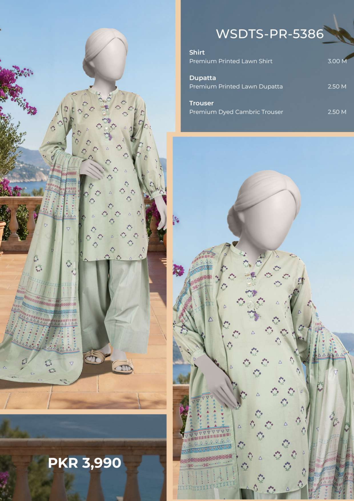 MTJ Original (WSDTS-PR-5386) Printed Lawn Unstitched Collection – Summer 2026