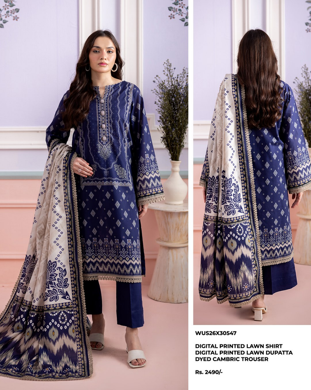 ZELLBURY Unstitched Lawn Collection 2026 Design #WUS26X30547