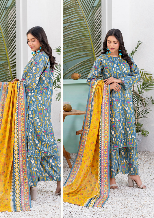 Zesh Unstitched Lawn 3 Piece 100% Original 🔥❤️