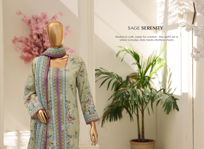 MTF Digital Printed Embroidered Lawn Collection 2026 Design No: 2