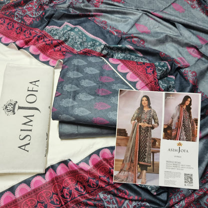 Asim Jofa Unstitched Lawn Printed 3PC In Wholesale Price