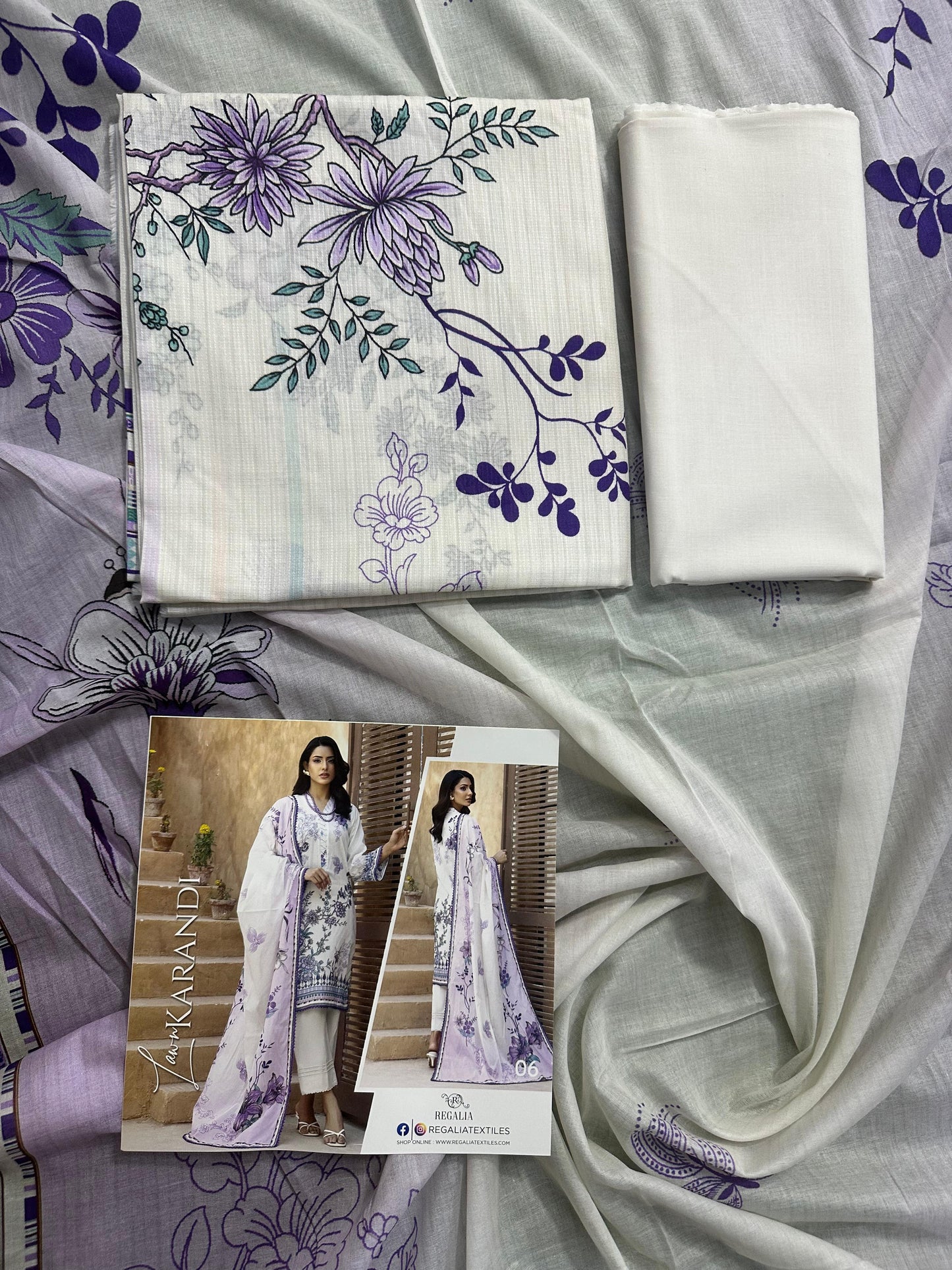 🌿✨ REGALIA TEXTILE – LAWN KARANDI DIGITAL PRINTED COLLECTION 2026 ✨🌿 Design #6