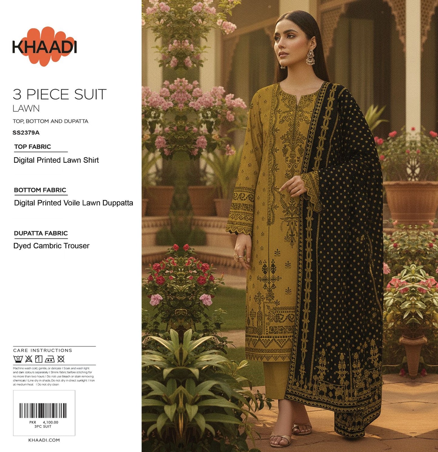 Khaadi (D.C:-SS2379A) 3Pcs Digital Printed Lawn Collection