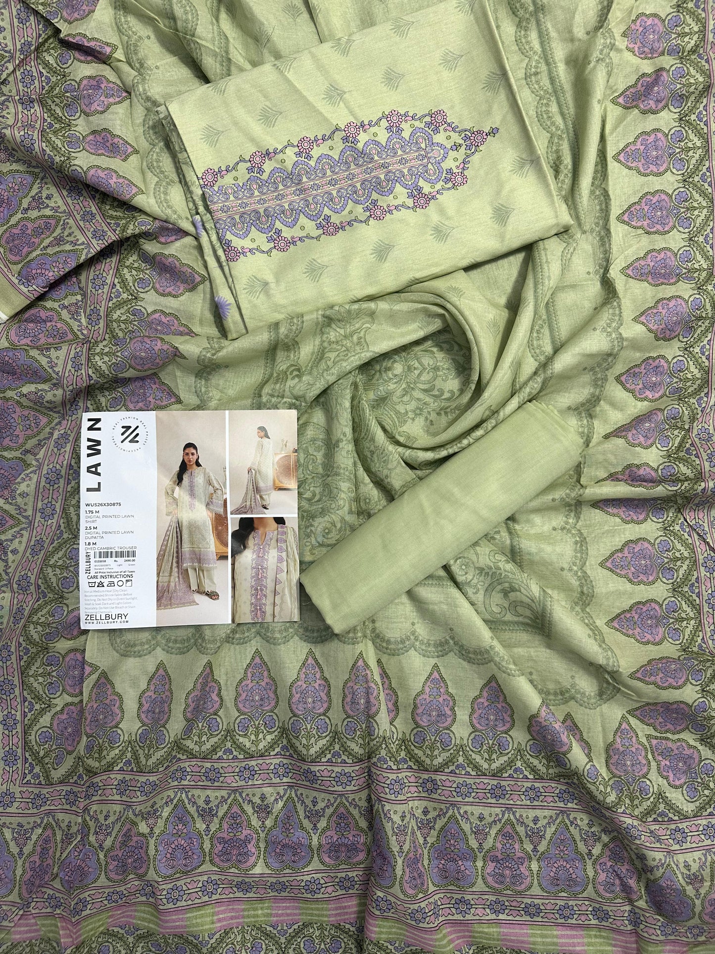 ZELLBURY Unstitched Lawn Collection 2026 Design # WUS26X30875