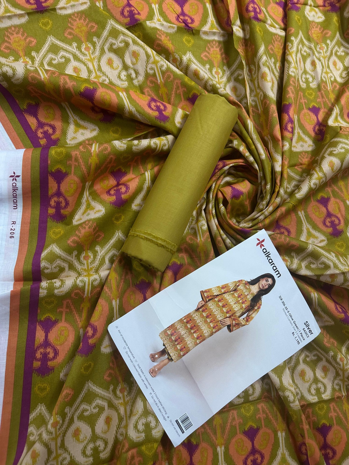 Alkaram Olive Green 2Pcs S+T