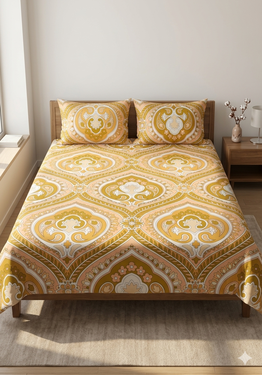 SALONIKA PURE COTTON BEDSHEETS Most Demanding Collection Full Printed King Size Bedsheets