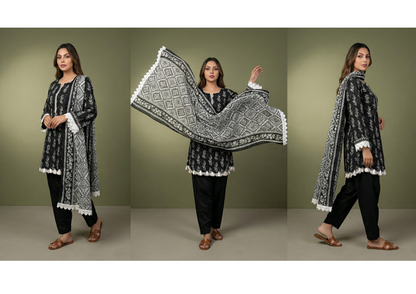 Salina Black & White Lawn Collection Vol-2 Design # 8