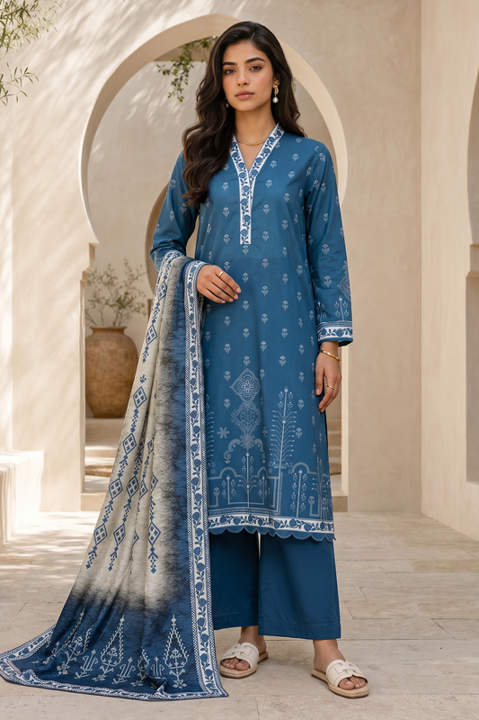 Zellbury (D.C:- WUS26X38056) Unstitched 3pcs Lawn Collection