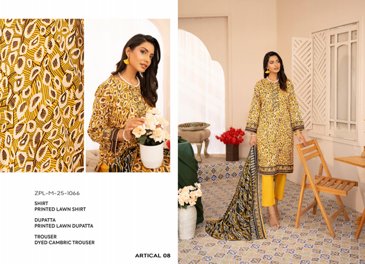 Zesh Unstitched Lawn 3 Piece 100% Original 🔥❤️