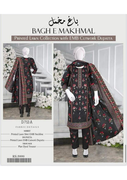 Bagh e Makhmal Cutwork Dupatta Embroidery 3Pcs ✨❤️