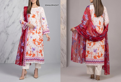 Eshaal Premium 3PC Lawn Collection Design No# SSW6U3P412UT