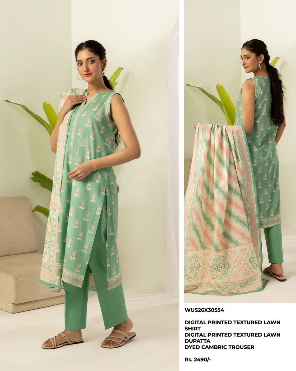 ZELLBURY Unstitched Lawn Collection 2026 Design #WUS26X30554