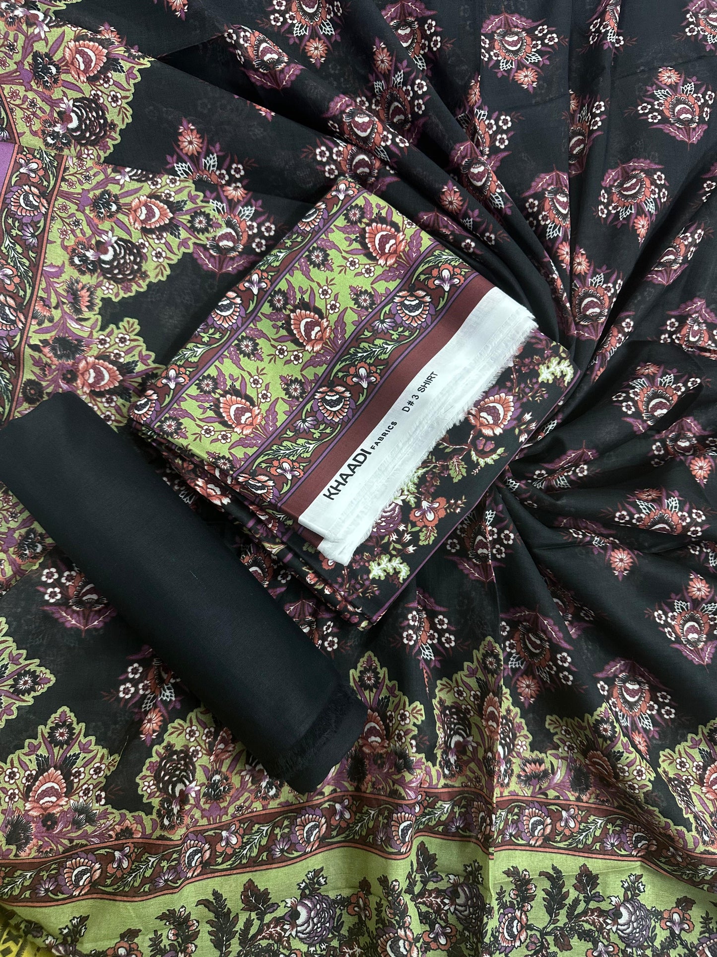 Khaadi Black Multi Printed 3Pcs