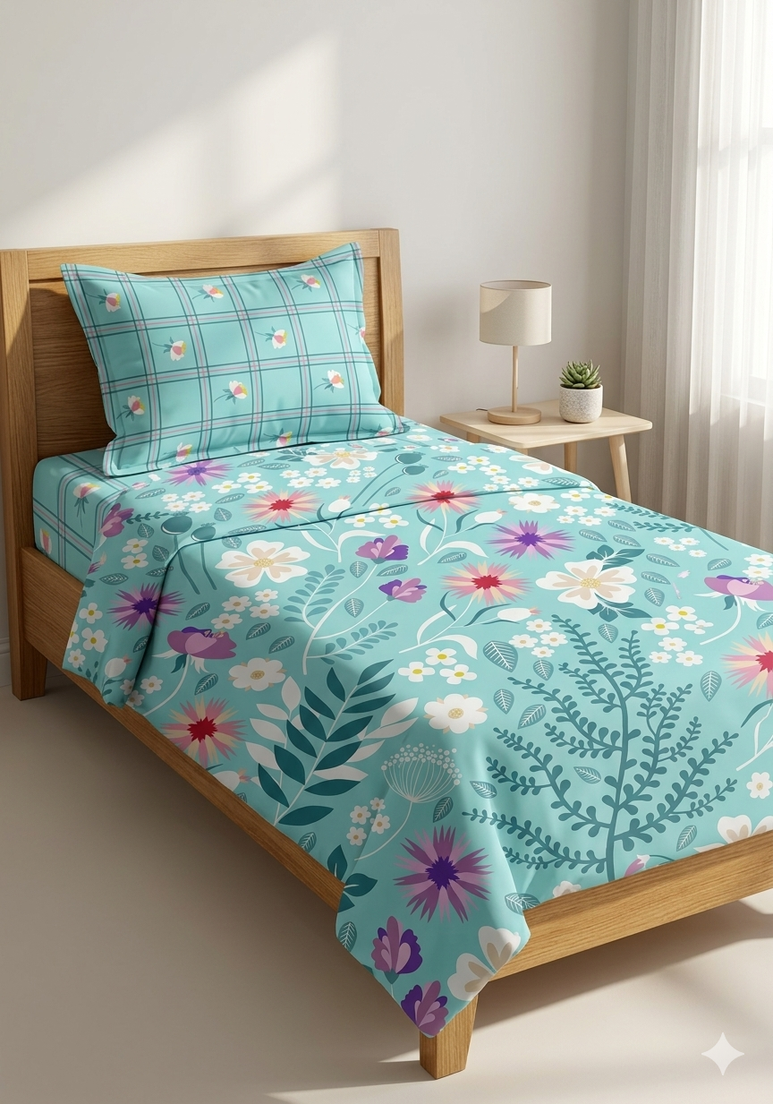 Single Bedsheet Salonika Pure Cotton Printed