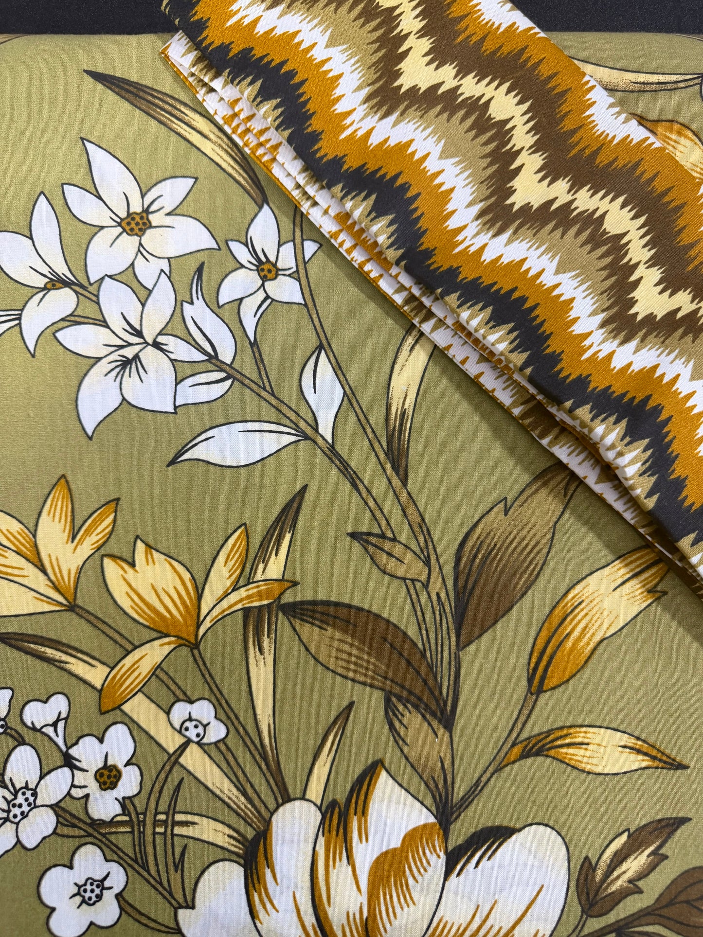 Salonika Khaki Double Bed Bedsheets