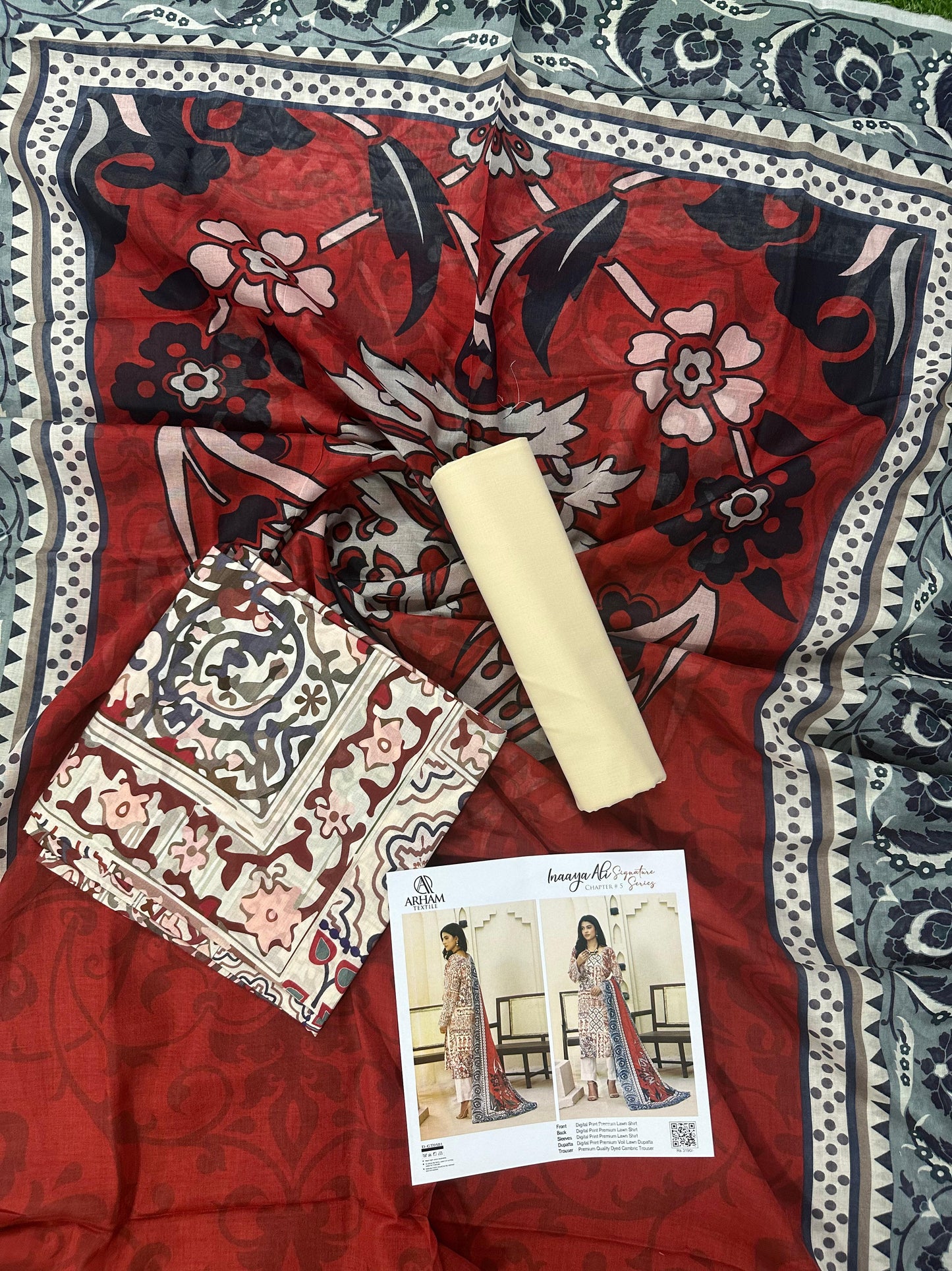 Inaaya Ali Lawn 3 Piece Collection 2026 By Arham Textile