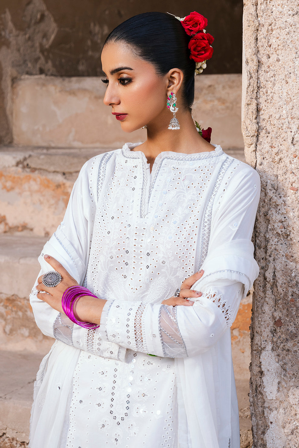 ZELLBURY – Chikankari Collection 🌸
 Pure White  🤍