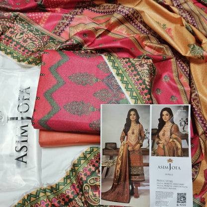 Asim Jofa Unstitched Lawn Printed 3PC In Wholesale Price