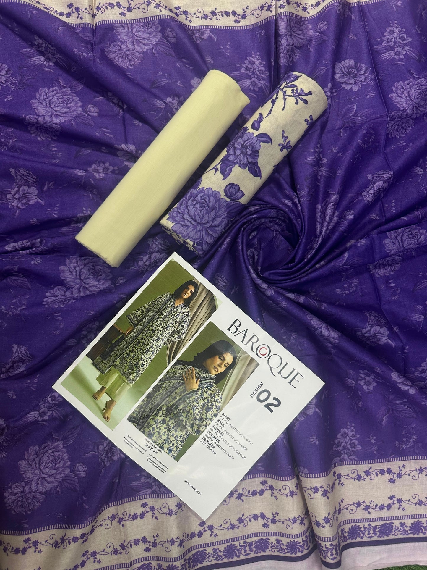Baroque Purple D-02 Printed Lawn Collection