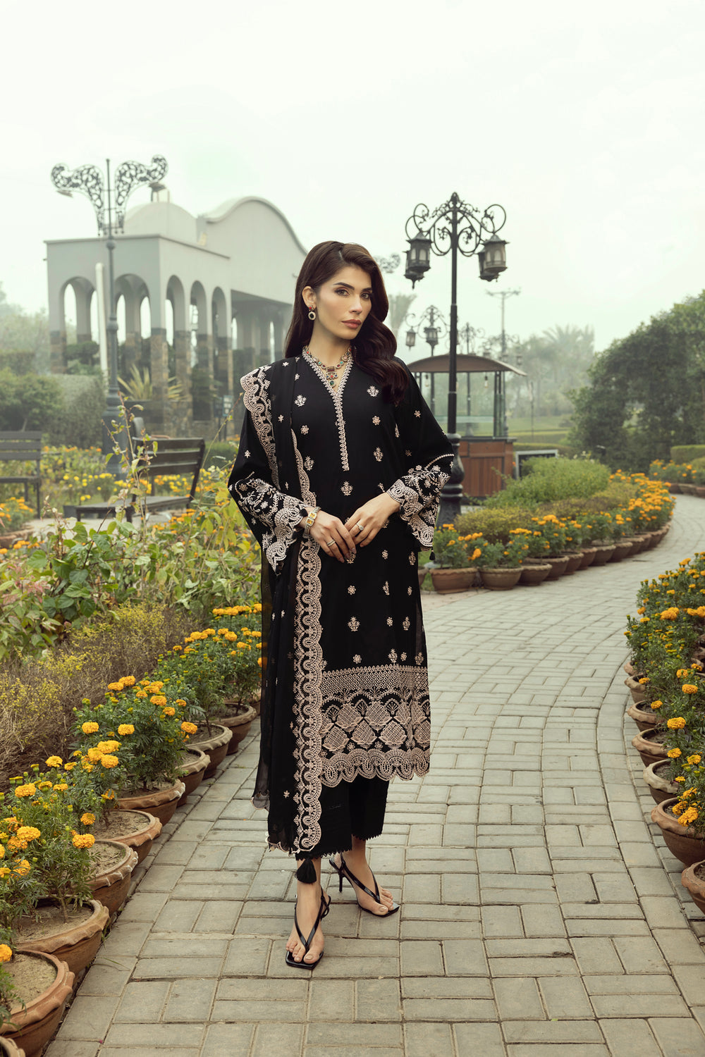 Lakhany BLACK Eid Collection Unstitched ChikanKari 3 Piece 🔥