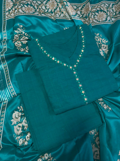 BQ EMBROIDERY BLUE STITCHED 3PCS RANDOMLY DESIGN