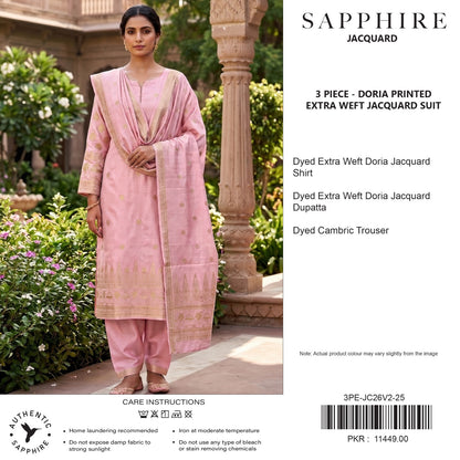 Sapphire Baby Pink Jacquard 3Pcs