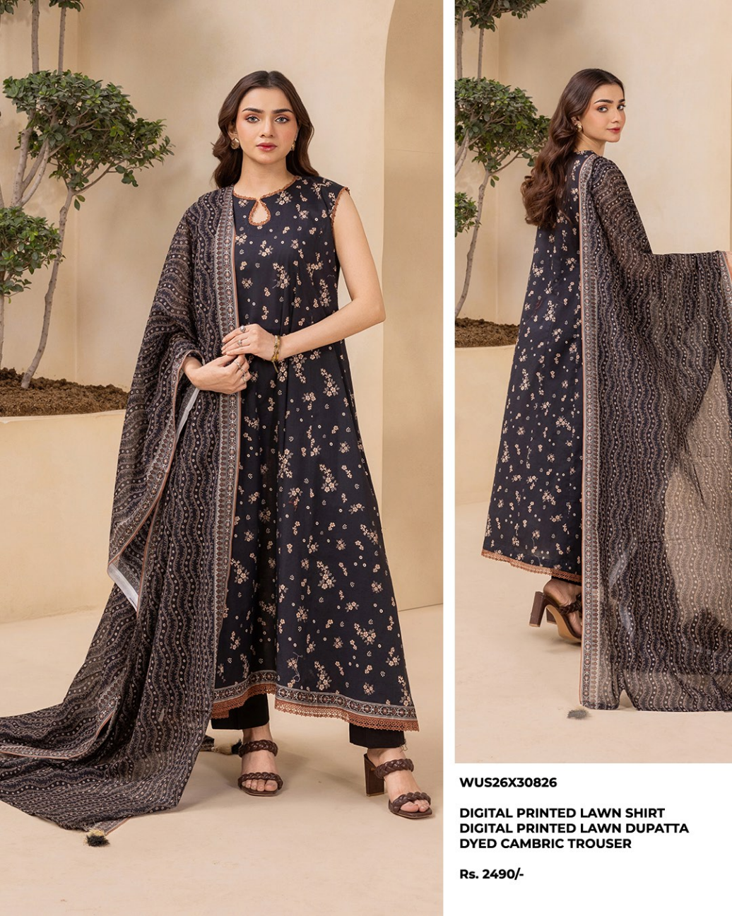 ZELLBURY Unstitched Lawn Collection 2026 Design #WUS26X30826