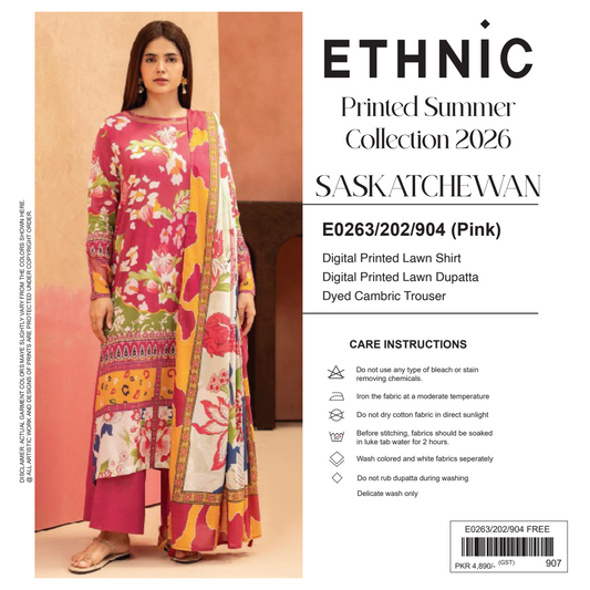 Ethnic Pink Digital Printed Lawn Collection