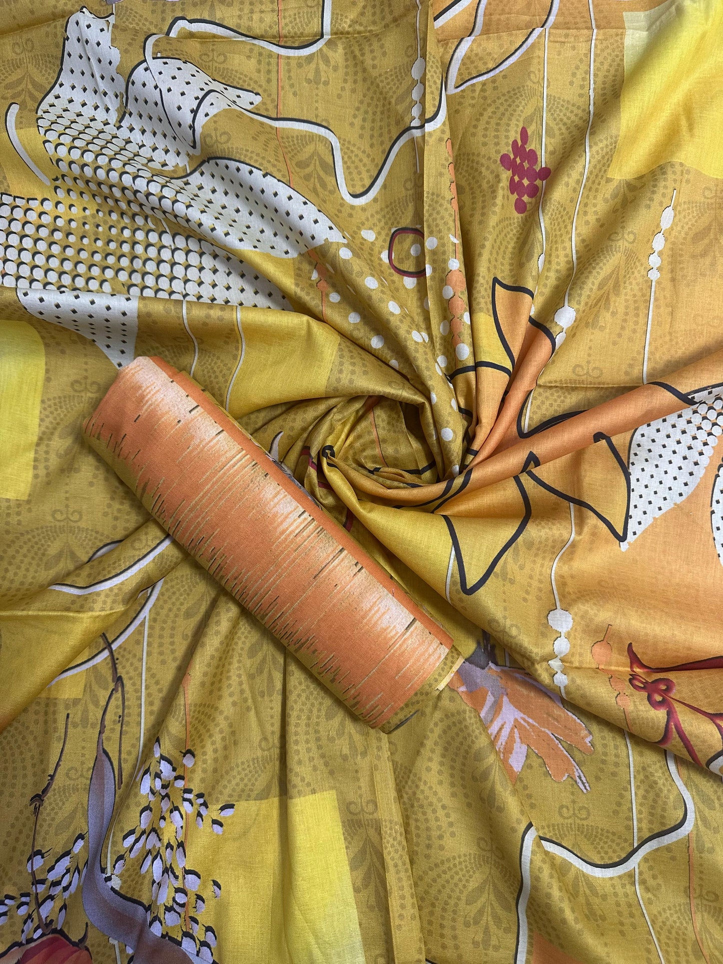 Baroque Yellow (S+D) 2 PCs Unstitched Lawn Collection