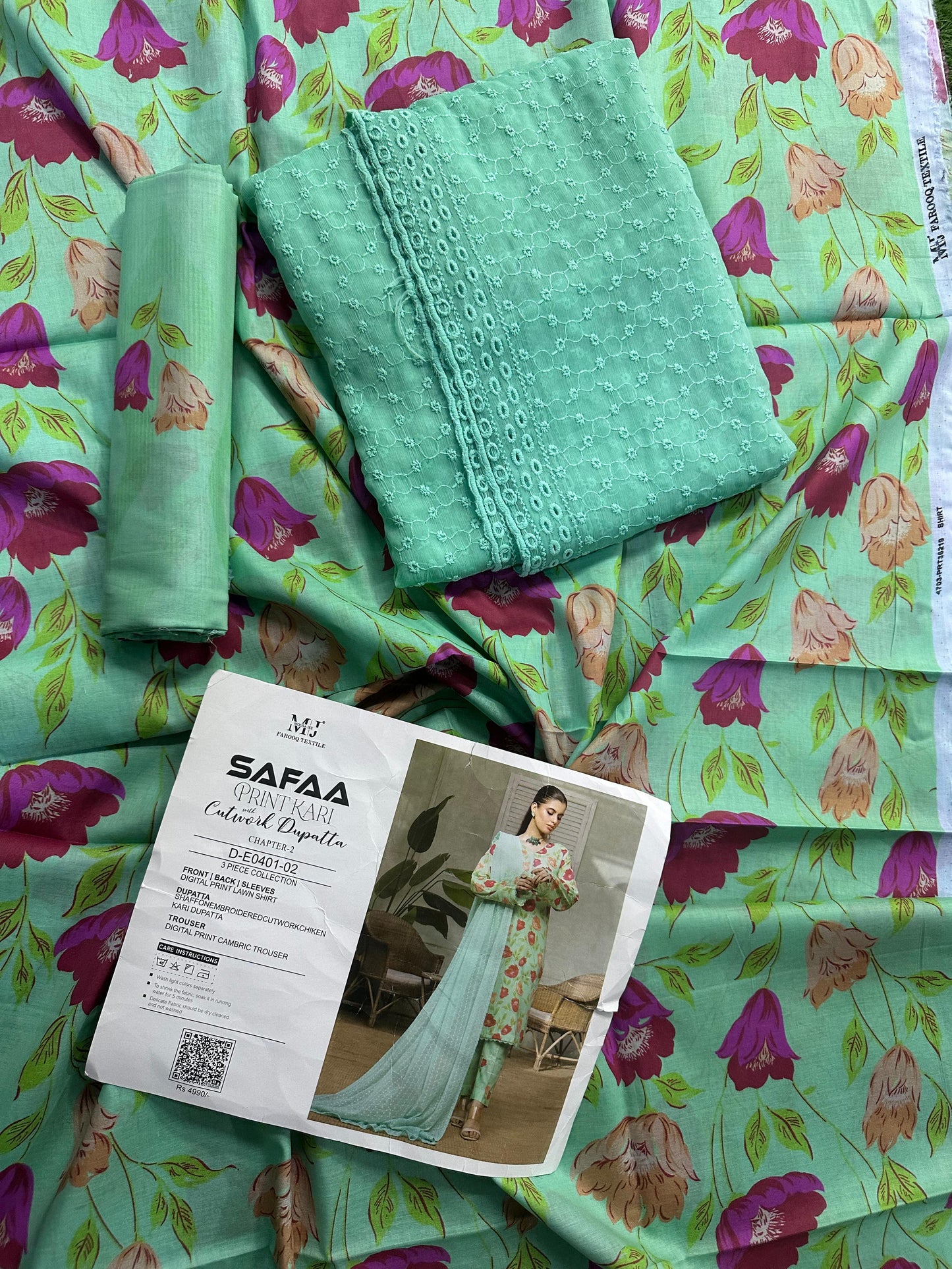MJ Safaa Print Kari Lawn Collection – Chapter S - Premium Printed Lawn 3-Piece Suit Design#D-E0401-02