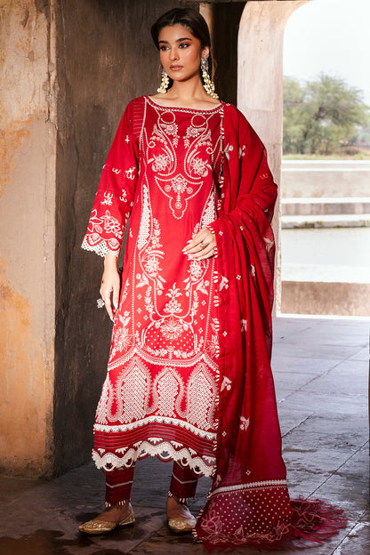 ZELLBURY 🌟 CHIKANKARI RED ELEGANCE – WUS25E30837 🌟