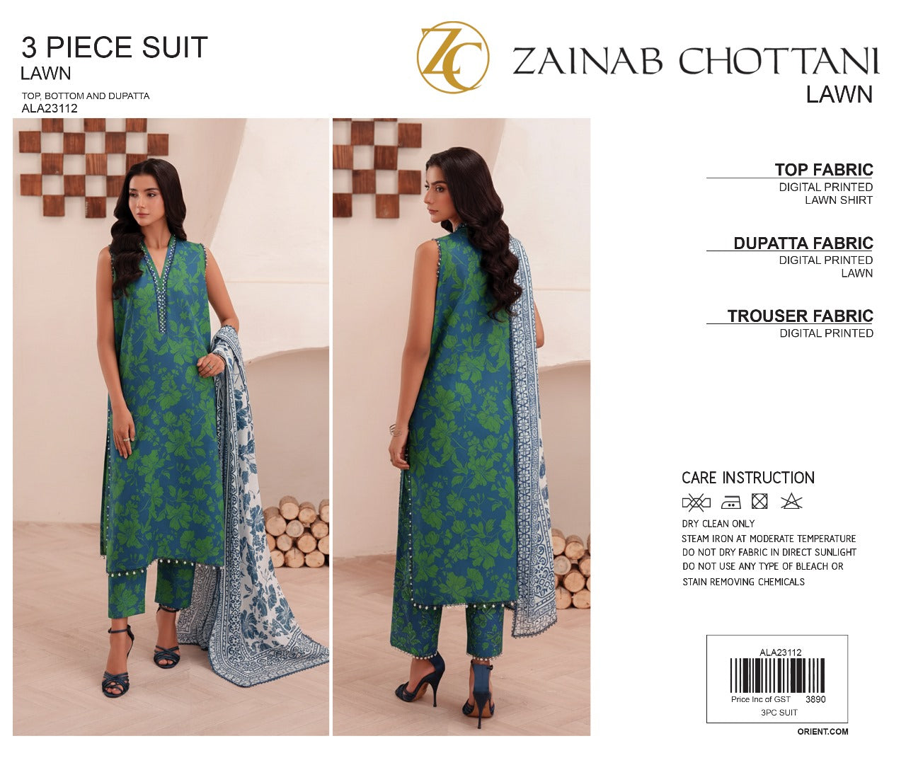 Zainab Chottani Unstitched Lawn 3 Piece in Wholesale Price 🔥
