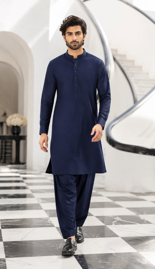 BRONZ NAVY BLUE MEN'S WASH & WEAR COLLECTION