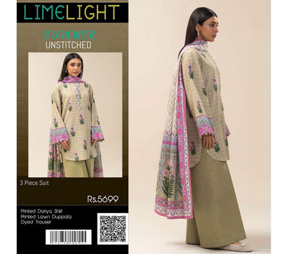Limelight – Khaki Green - Doriya Unstitched 3 PCs Unstitched Suit