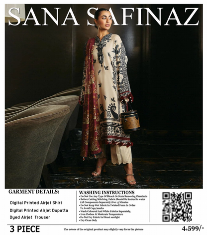Sana Safinaz Lawn Unstitched 3 Pieces ❤️🔥