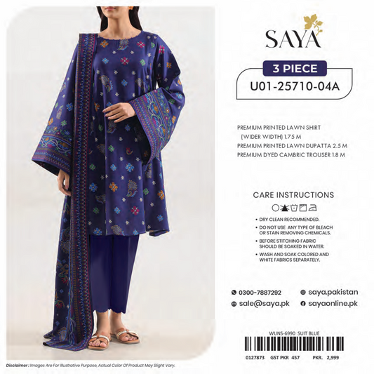 🔰💖 SAYA SUMMER COLLECTION 💖🔰 🌞👗 3 PIECE UNSTITCHED LAWN 👗🌞
✨ Premium Quality | Elegant Prints | Summer Ready 🌸☀️💫