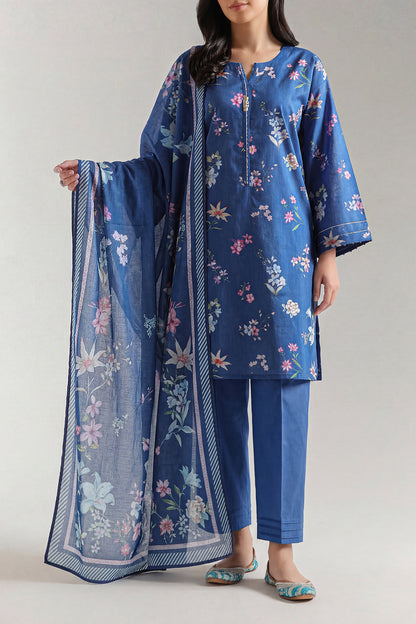 Saya Blue 3PCs Printed Lawn Unstitched Collection