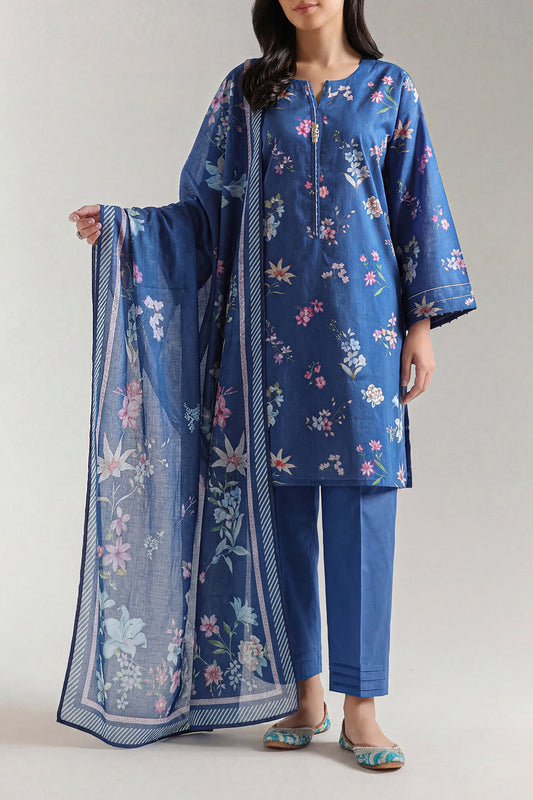 Saya Blue 3PCs Printed Lawn Unstitched Collection