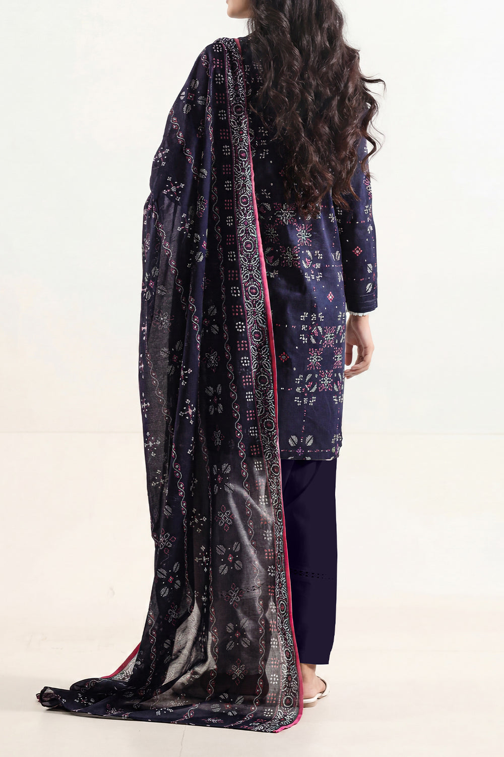 Saya Navy Blue 3PCs Printed Lawn Unstitched Collection