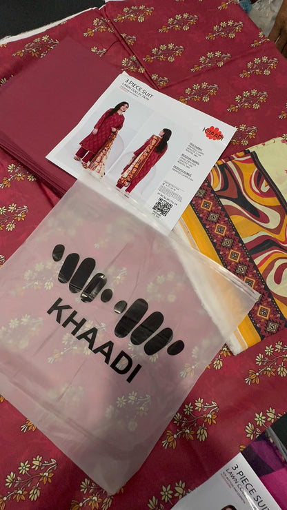 KHAADI UNSTITCHED LAWN 3PIECE ✅🔥