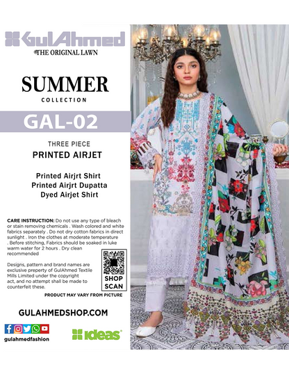 GulAhmed Unstitched LAWN  3PCS COLLECTION 2026 GAL-2